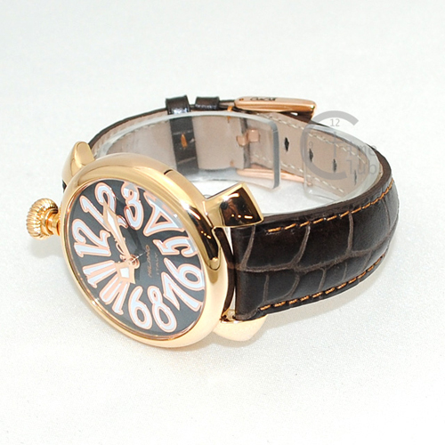ガガミラノ 時計 スーパーコピー n級品 マニュアーレ マヌアーレ 40mm ブラック レザー/ブラック/グリーン 5022.03 