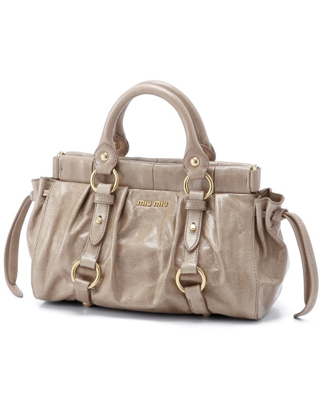 ミュウミュウ VITELLO LUX ショルダー付 ミニハンドバッグ RN0647 X72 F0770