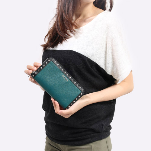 プラダ 財布 韓国 スーパーコピー BICOLO カーフレザー 長財布 エメラルドグリーン OTTANIO＆ブラック 1M0506 2BAH POK 