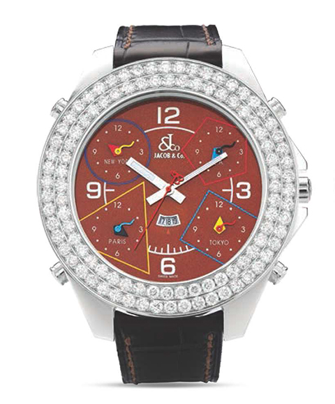  ジェイコブ JACOB＆CO 腕時計 JC81JD  ファイブタイムゾーン　57mm 
