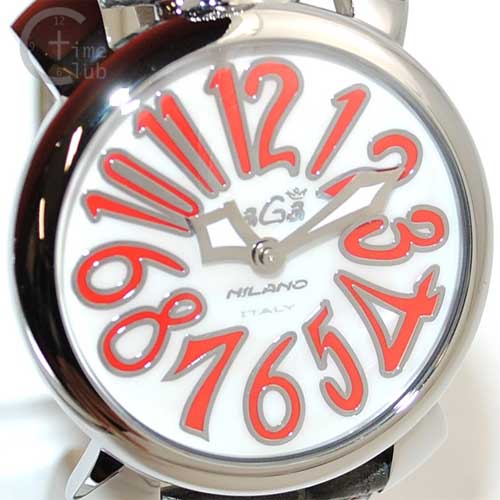ガガミラノ 時計 スーパーコピー n級 マニュアーレ マヌアーレ 40mm ホワイト レザー/シルバー 5020.10
