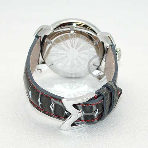 ガガミラノ 時計 スーパーコピー n級 マニュアーレ マヌアーレ 40mm ホワイト レザー/シルバー 5020.10