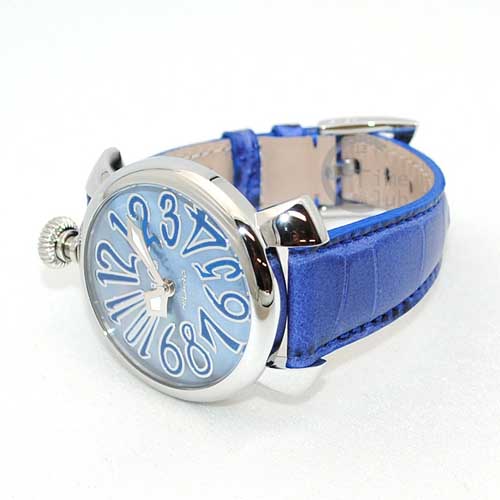 ガガミラノ 時計 スーパーコピー n級 マニュアーレ マヌアーレ 40mm ブルー レザー/シルバー 5020.11