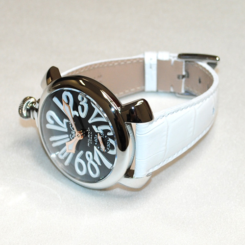 ガガミラノ 時計 スーパーコピー n級品 マニュアーレ マヌアーレ 48mm ホワイトレザー/シルバー/ブラック 5010.06S