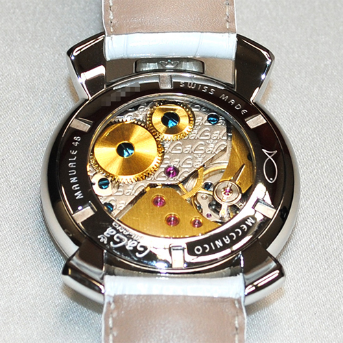 ガガミラノ 時計 スーパーコピー n級品 マニュアーレ マヌアーレ 48mm ホワイトレザー/シルバー/ブラック 5010.06S