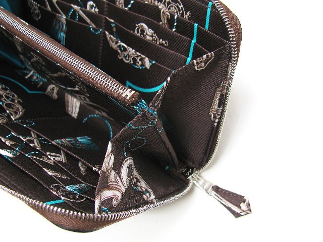 エルメス アザップロング シルクイン ヴォーエプソン/ショコラ×内側ブラウン系 HERME024
