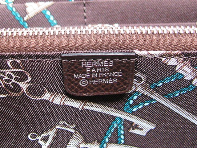 エルメス アザップロング シルクイン ヴォーエプソン/ショコラ×内側ブラウン系 HERME024