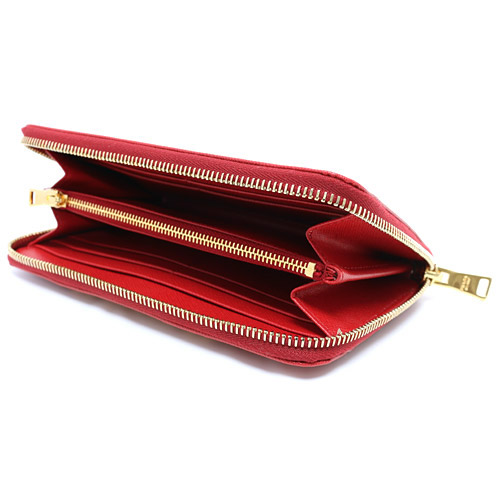 プラダ 財布 韓国 スーパーコピー BORCHI カーフレザー 長財布 レッド FUOCO 1M0506 2BAT 68Z