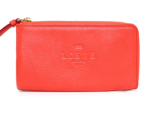 ロエベ 韓国 スーパーコピー LOEWE ヘリテージ カーフレザー 長財布札入れ コーラルレッドCORAL 17679 H40E 7130 