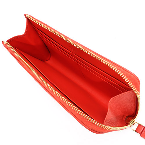 ロエベ 韓国 スーパーコピー LOEWE ヘリテージ カーフレザー 長財布札入れ コーラルレッドCORAL 17679 H40E 7130 