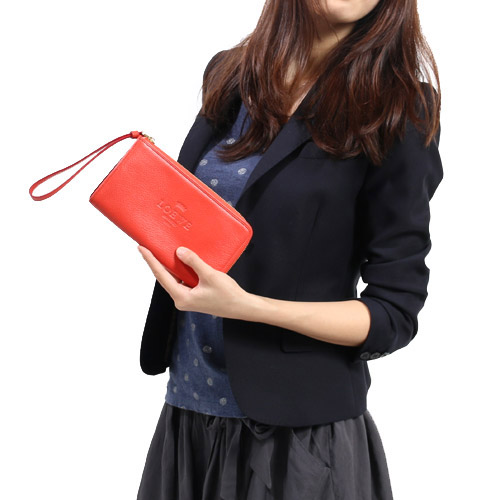 ロエベ 韓国 スーパーコピー LOEWE ヘリテージ カーフレザー 長財布札入れ コーラルレッドCORAL 17679 H40E 7130 
