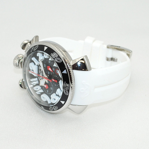 ガガミラノ 時計 スーパーコピー n級品 クロノ 48mm ホワイト ラバー/シルバー 60508 WH