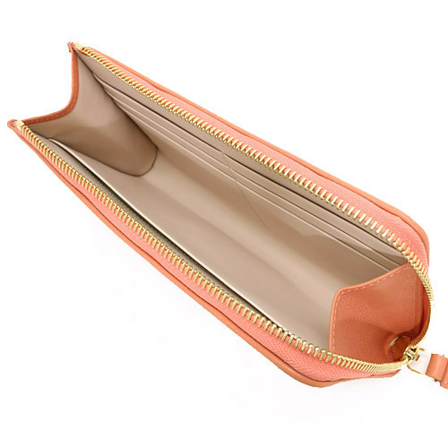 ロエベ 韓国 スーパーコピー LOEWE ヘリテージ カーフレザー 長財布札入れ ピーチPEACH 17679 H40E 7150 
