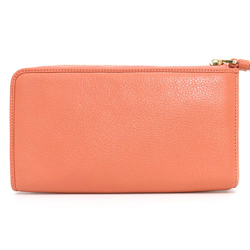 ロエベ 韓国 スーパーコピー LOEWE ヘリテージ カーフレザー 長財布札入れ ピーチPEACH 17679 H40E 7150 