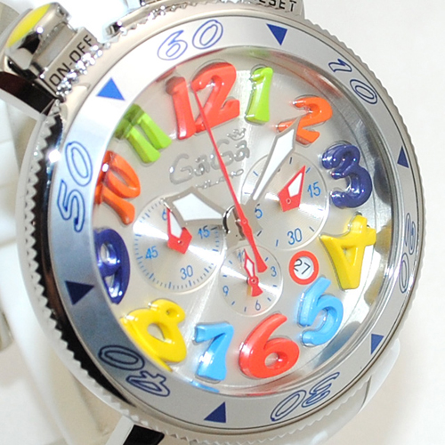 ガガミラノ 時計 スーパーコピー n級品 クロノ 48mm ホワイト ラバー/シルバー 60501 WH