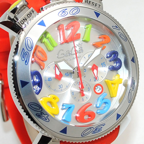 ガガミラノ 時計 スーパーコピー n級品 クロノ 48mm レッド ラバー/シルバー 60501 RD