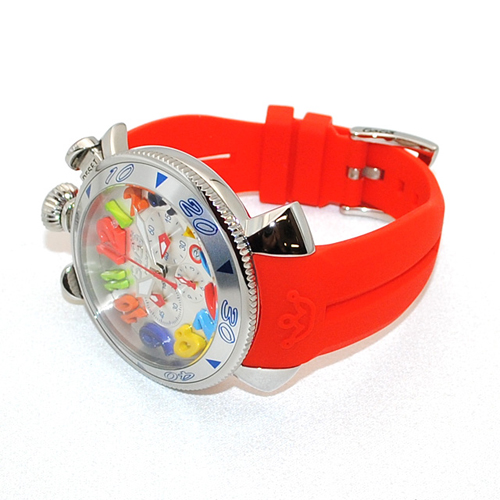 ガガミラノ 時計 スーパーコピー n級品 クロノ 48mm レッド ラバー/シルバー 60501 RD