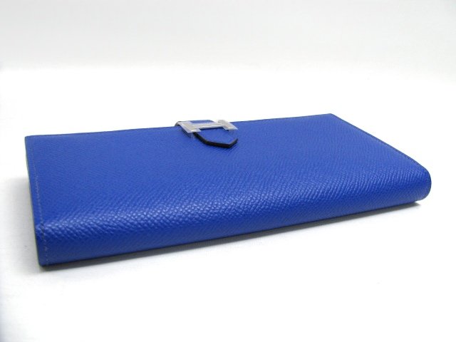 HERMES ベアンスフレ 二つ折り長財布 ヴォーエプソン/ブルーエレクトリック