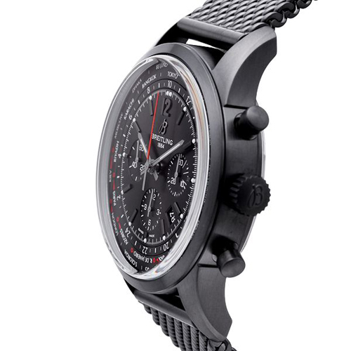 韓国 ブライトリング スーパーコピー n級品 BREITLING トランスオーシャン ユニタイム パイロット ブラックスティール M051B80OCB 