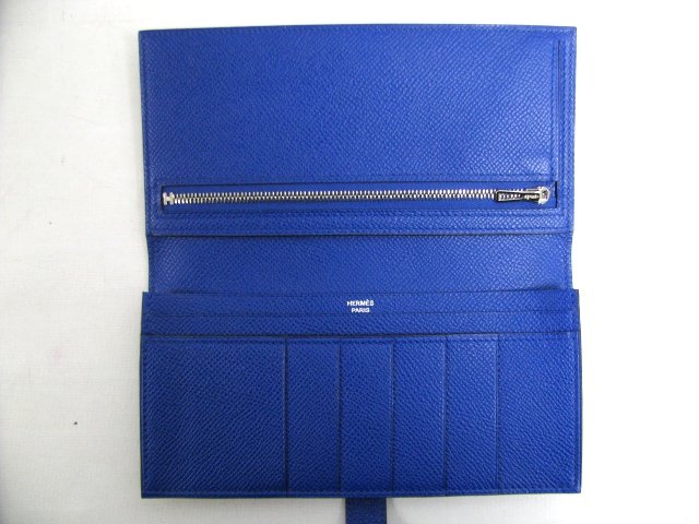 HERMES ベアンスフレ 二つ折り長財布 ヴォーエプソン/ブルーエレクトリック