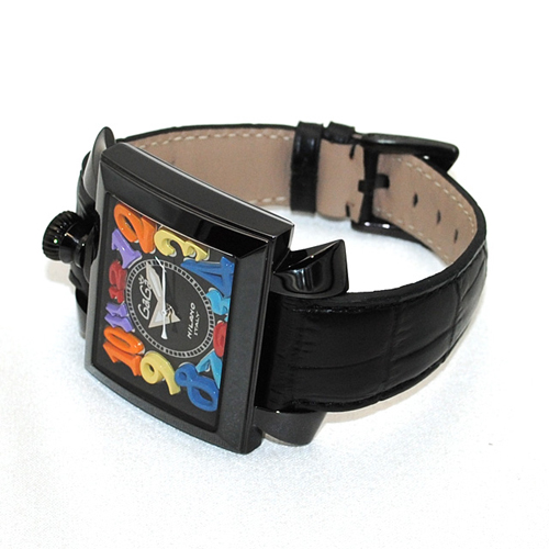 ガガミラノ 時計 スーパーコピー n級品 ナポレオーネ 48mm ブラック レザー/ブラック 6002.1