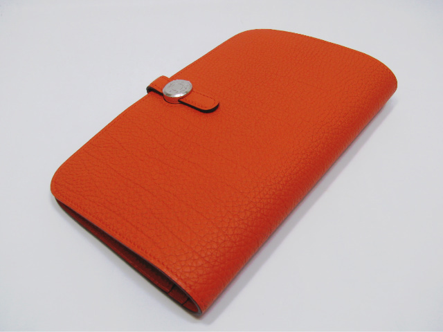 HERMES エルメスコピー ドゴンGMトゴ オレンジ金具：シルバー hq031