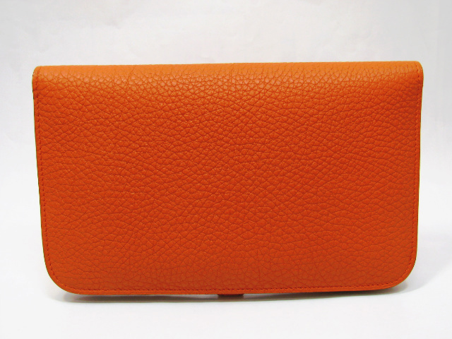 HERMES エルメスコピー ドゴンGMトゴ オレンジ金具：シルバー hq031