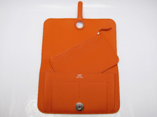 HERMES エルメスコピー ドゴンGMトゴ オレンジ金具：シルバー hq031