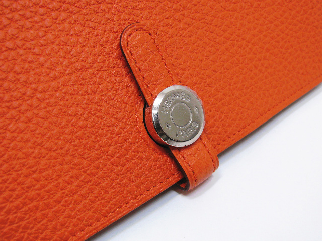 HERMES エルメスコピー ドゴンGMトゴ オレンジ金具：シルバー hq031