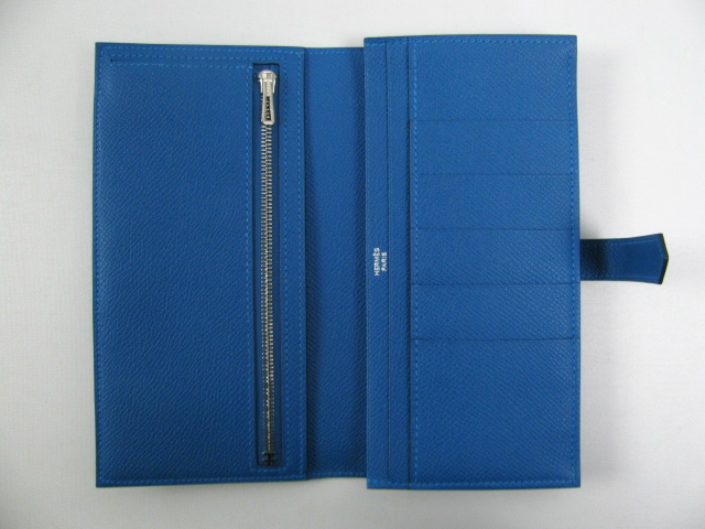 HERMES（エルメス）ベアンスフレ二つ折り長財布/ブルーエレクトリック×ミコノス