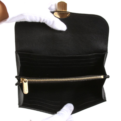  ルイヴィトン スーパーコピー LOUIS VUITTON モノグラム マヒナ ポルトフォイユ・イリス 長財布 ブラック M58136 