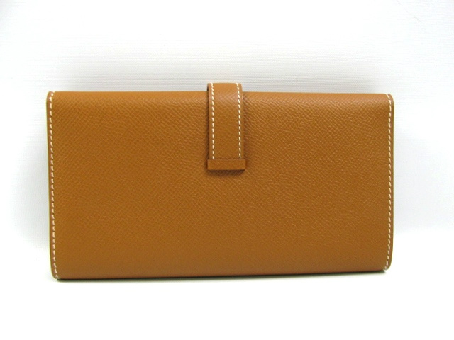 HERMES（エルメス）ベアン三つ折長財布/ゴールド（金具：ゴールド）