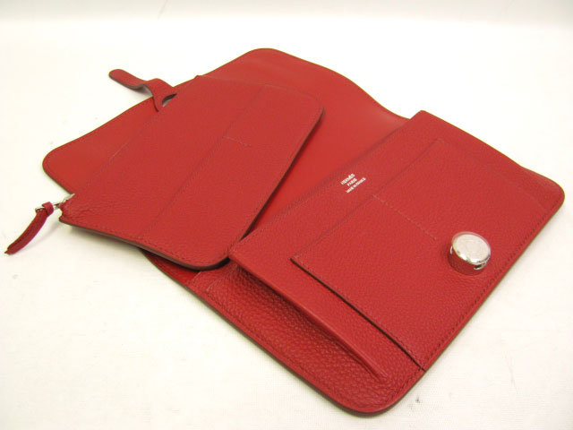HERMES エルメス ドゴンGMトゴ ルージュガランス金具：シルバー hq034