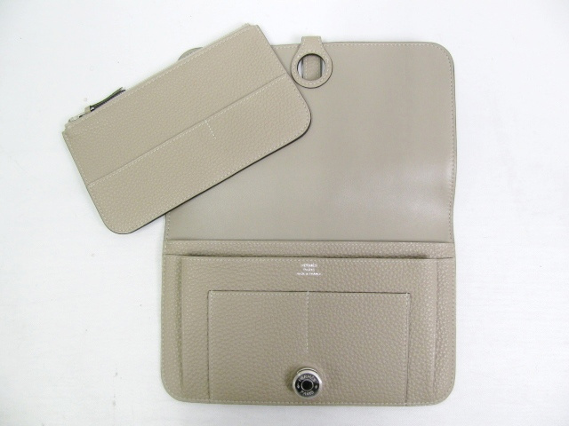 HERMES エルメス ドゴンＧＭ トゴ トゥルティールグレー(シルバー金具) hq035