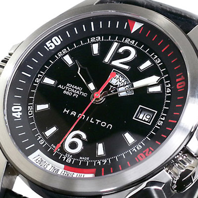 ハミルトン メンズ カーキ ネイビー GMT KHAKI NAVY GMT H77555735