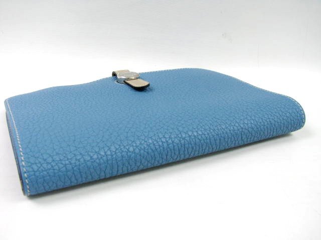 HERMES エルメス ドゴンGM 長財布トゴ ブルージーン×トゥルティールグレー hq037