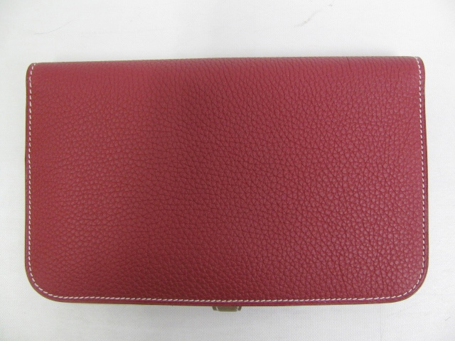 HERMES エルメス ドゴンＧＭ トゴ ルビー×エトゥーブ金具：シルバー hq039