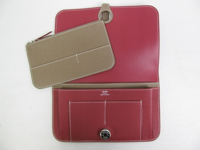 HERMES エルメス ドゴンＧＭ トゴ ルビー×エトゥーブ金具：シルバー hq039